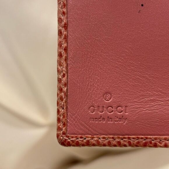 Vintage GUCCI GG Marmont Compact Wallet Bifold Leather Pink Blush Coin Purse - Picture 11 of 15